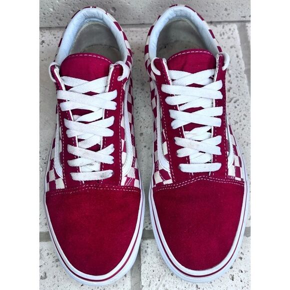 Vans Unisex Old Skool (Primary Check) Red Skate Shoe Men’s Sz 9.5/Women’s Sz 11 - Picture 7 of 16